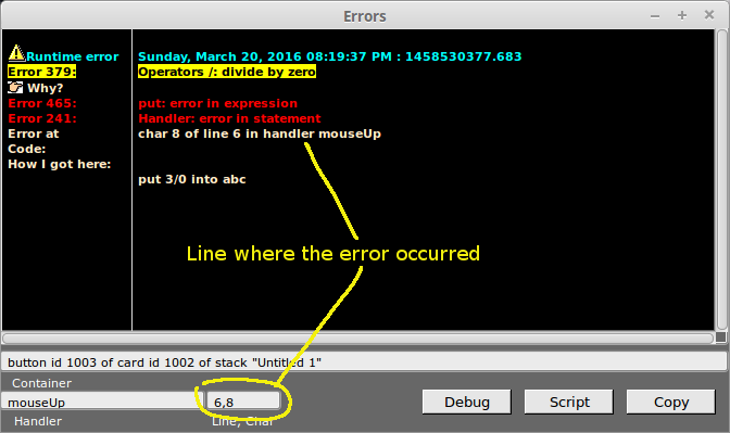 PowerDebug error display at divide-by-zero error